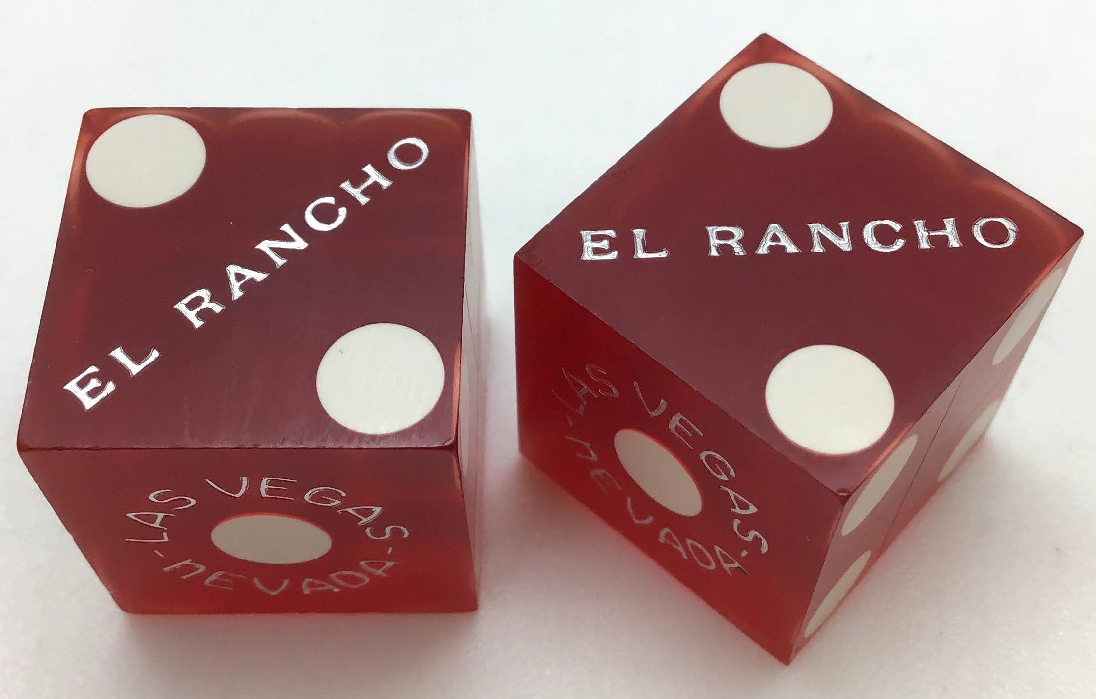 El Rancho Casino Las Vegas Nevada Red Dice Pair