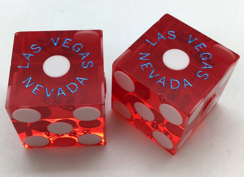 Gold Coast Casino Las Vegas Red Dice Pair Matching Numbers Blue GC
