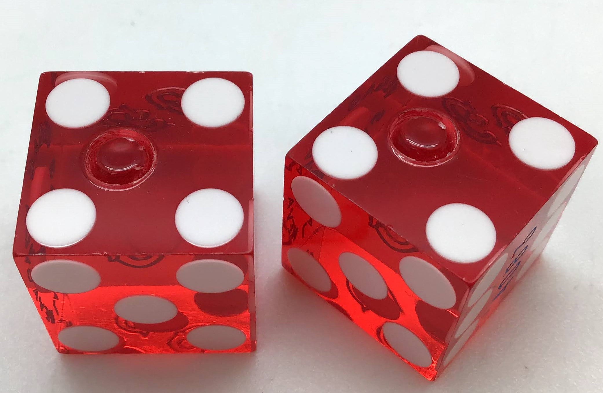 Gold Coast Casino Las Vegas Red Dice Pair Matching Numbers Blue GC