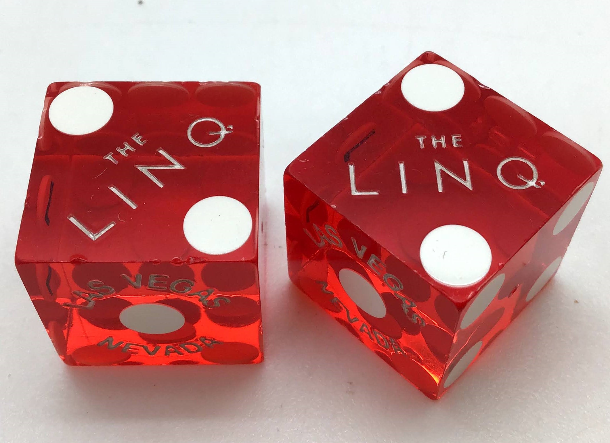 The Linq Casino Las Vegas Nevada Dice Pair Red Matching Numbers