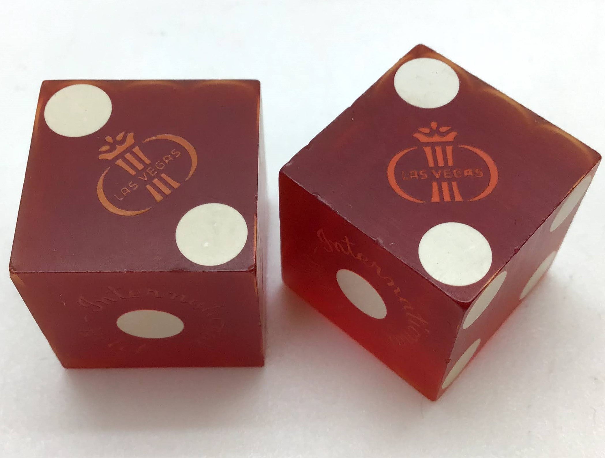 International Hotel and Casino Las Vegas Nevada Red Dice Pair