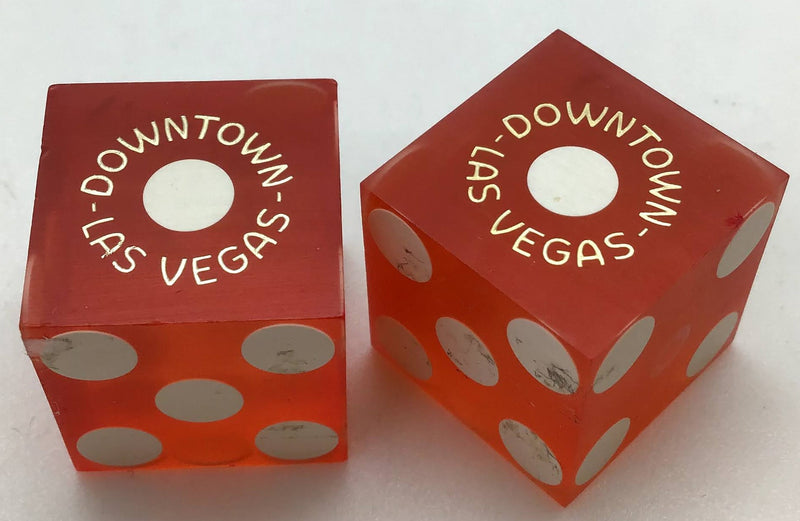 Fremont Hotel Casino Las Vegas Nevada Orange Dice Pair