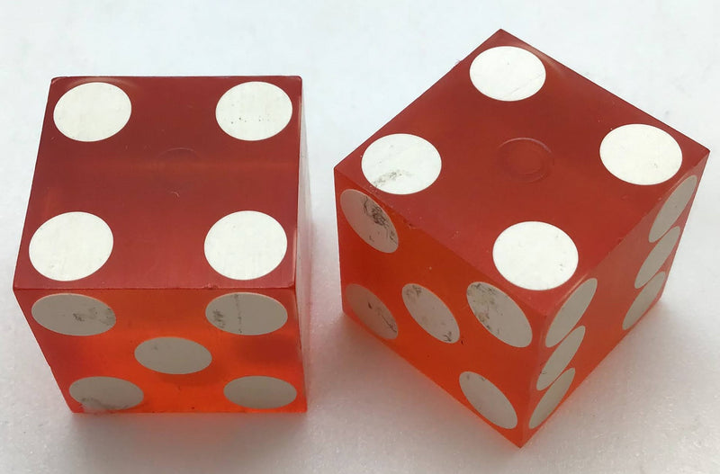 Fremont Hotel Casino Las Vegas Nevada Orange Dice Pair