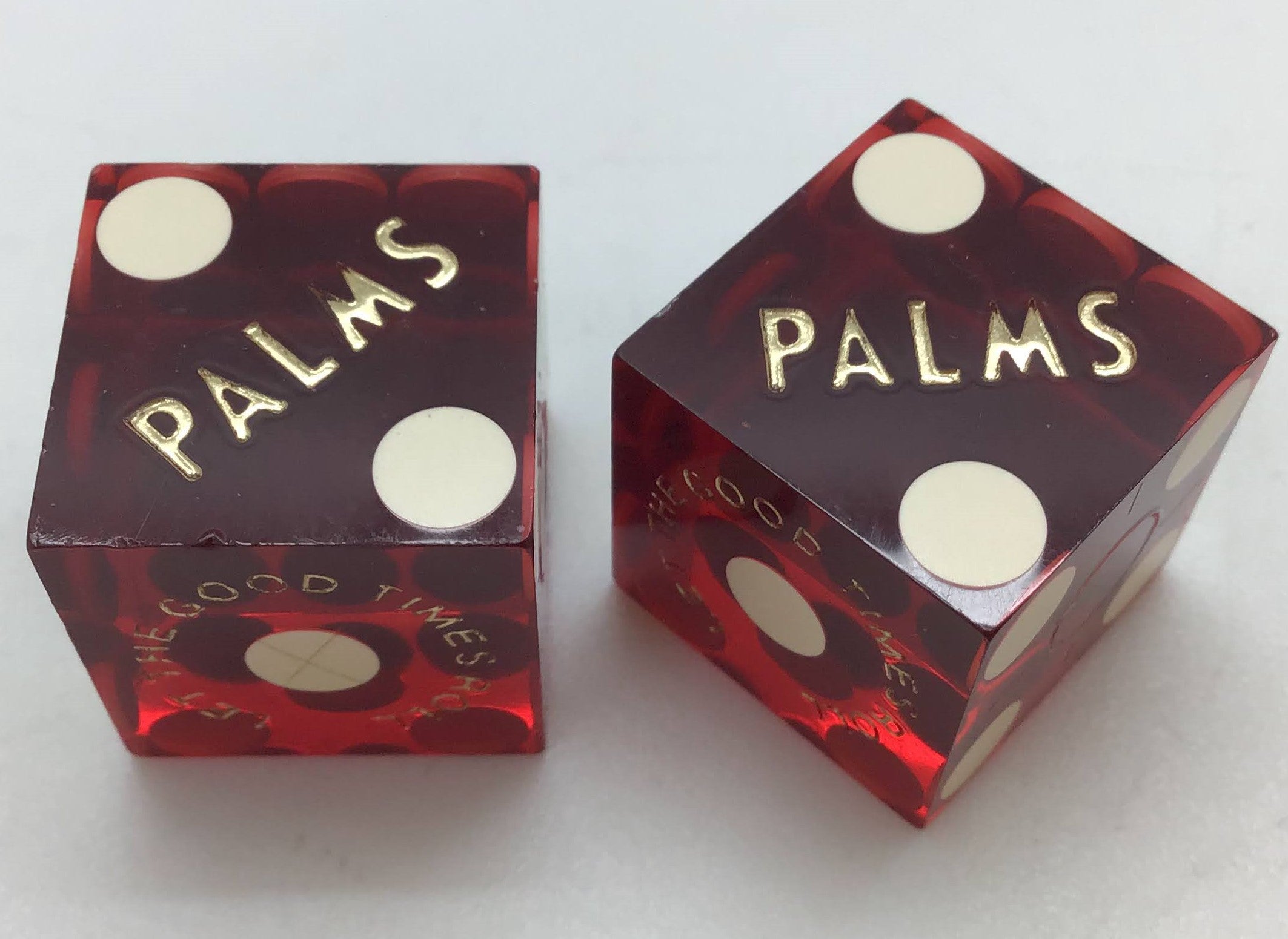 Palms Resort Casino Las Vegas Nevada Red Dice Pair Matching Logo