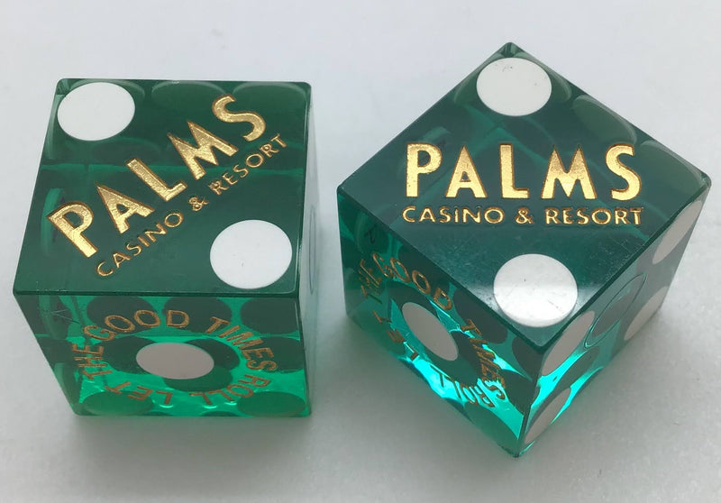 Palms Resort Casino Las Vegas Nevada Green Dice Pair Matching Logo