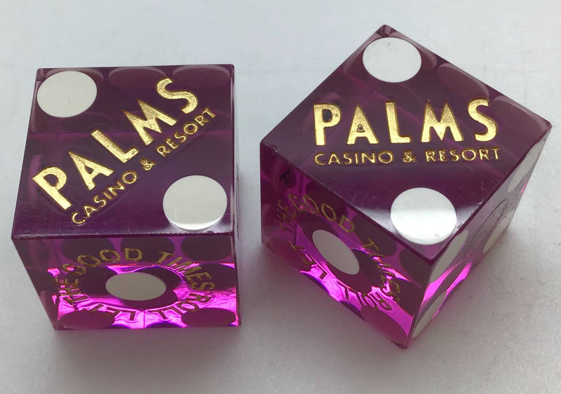 Palms Resort Casino Las Vegas Nevada Purple Dice Pair Matching Logo