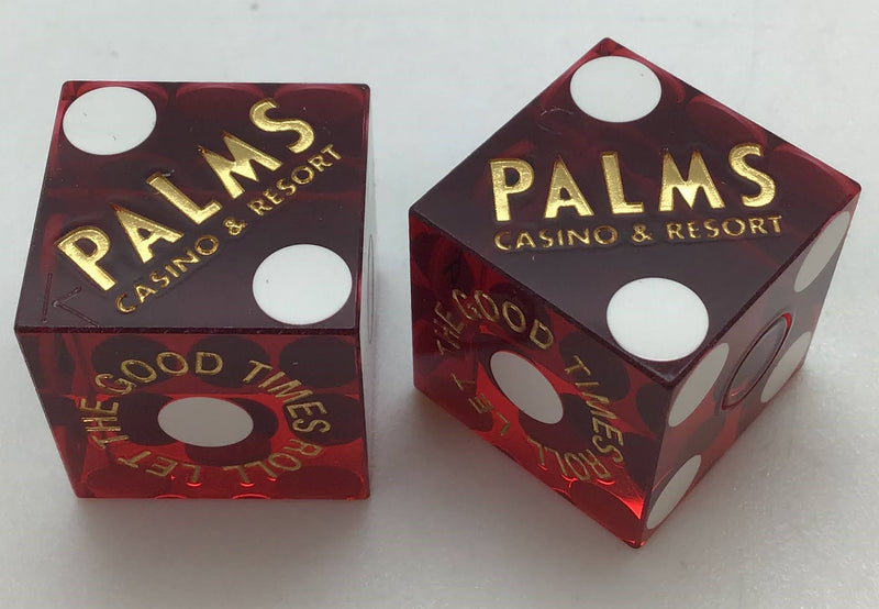 Palms Resort Casino Las Vegas Nevada Red Dice Pair Matching Logo