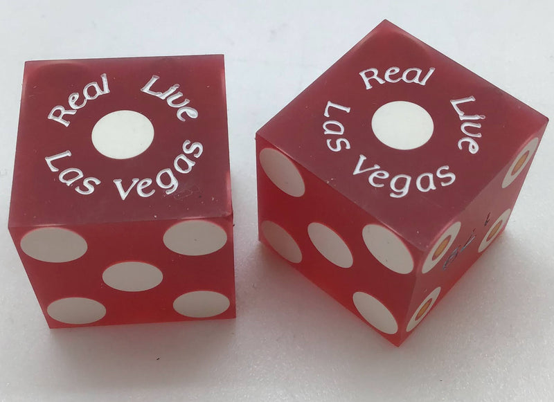 Ballys Casino Las Vegas Sanded Red Jubilee Dancer Dice Pair Matching Logo