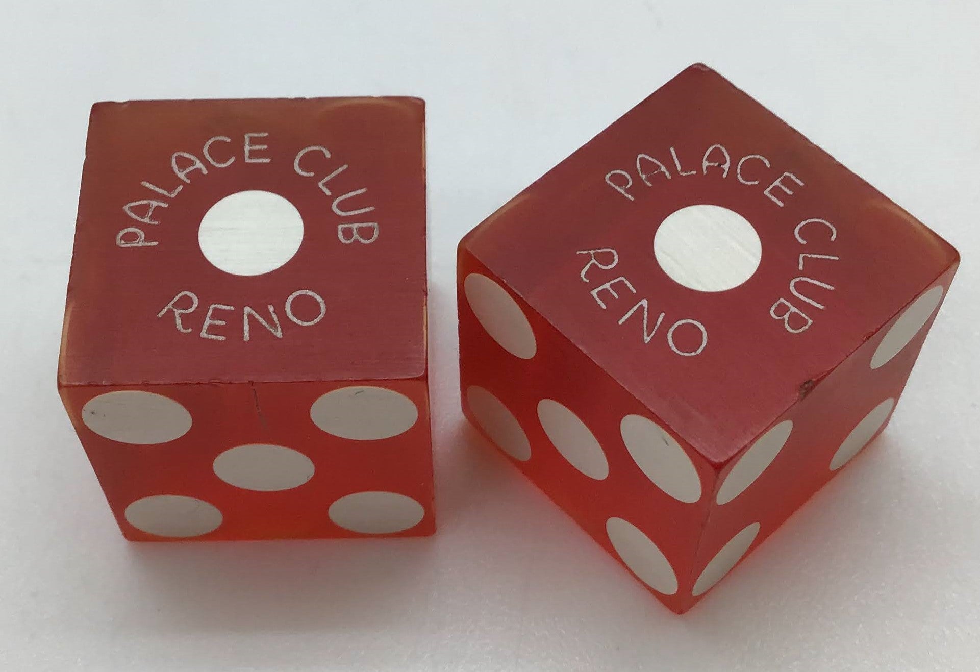 Palace Club Las Vegas Red Dice Pair Blue Foil Matching Logos