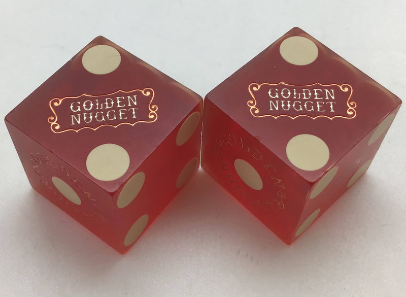 Golden Nugget Casino Las Vegas Nevada Red Dice Pair Matching Numbers