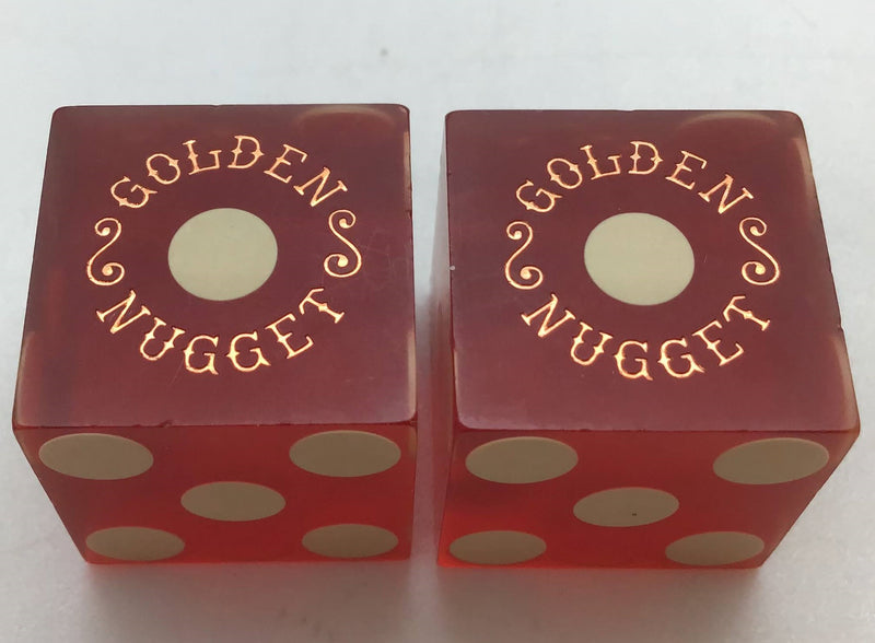 Golden Nugget Casino Las Vegas Nevada Red Dice Pair Matching Numbers