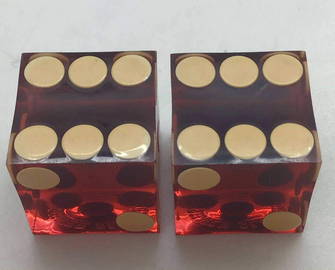 Silver Slipper Casino Las Vegas Nevada Dice Pair Polished Red