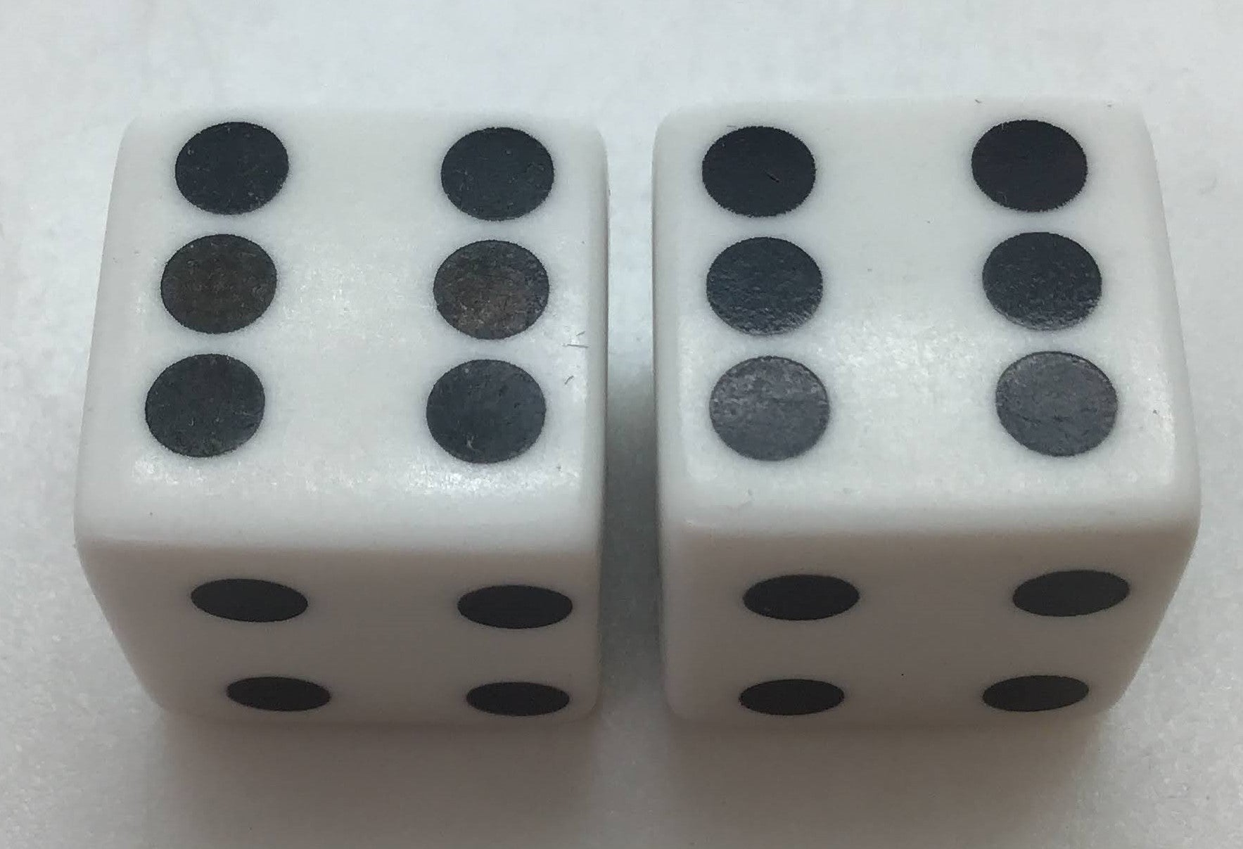 Aladdin Dice Pair Las Vegas Nevada Rounded Edges White