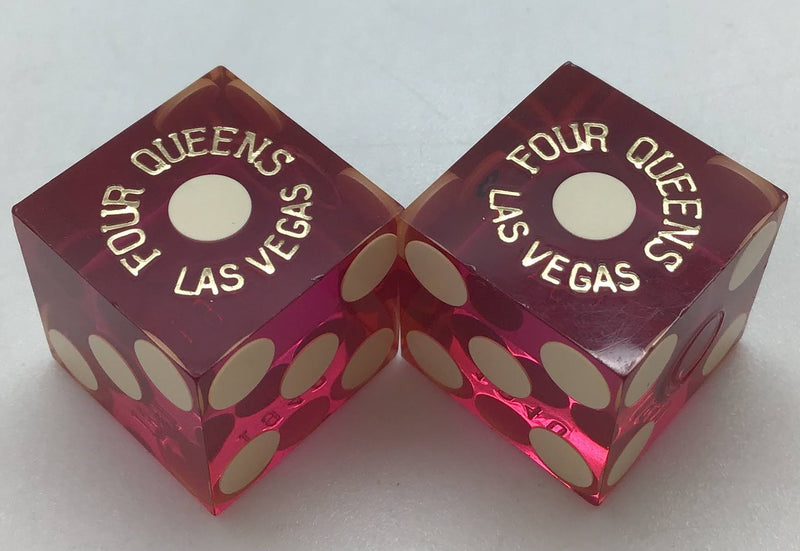 Four Queens Hotel & Casino Las Vegas, Nevada Fuschia Dice Pair Matching Numbers