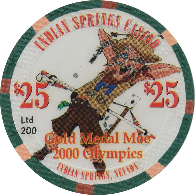 Indian Springs Casino Indian Springs Nevada $25 Gold Medal Moe Olympics Chip 2000