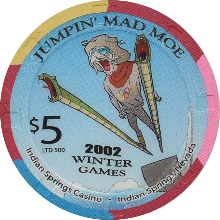 Indian Springs Casino Indian Springs Nevada $5 Jumpin' Mad Moe Chip 2002