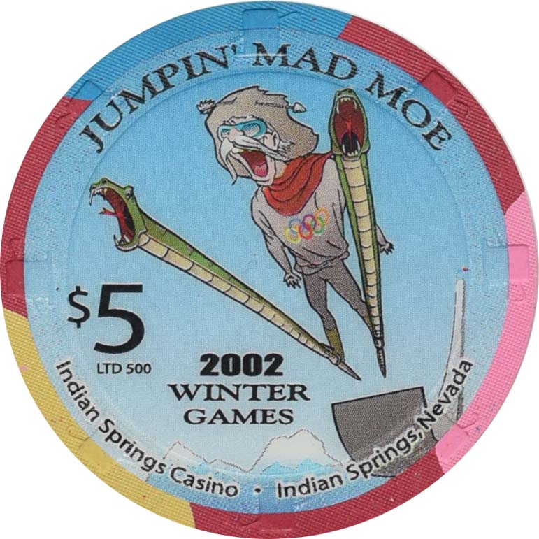 Indian Springs Casino Indian Springs Nevada $5 Jumpin' Mad Moe Chip 2002