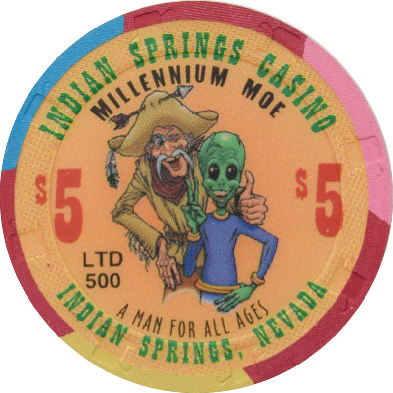Indian Springs Casino Indian Springs Nevada $5 Millennium Moe Chip 2000