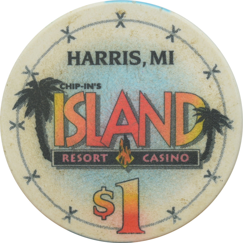 Chip In's Island Resort Casino Harris Michigan $1 Chip