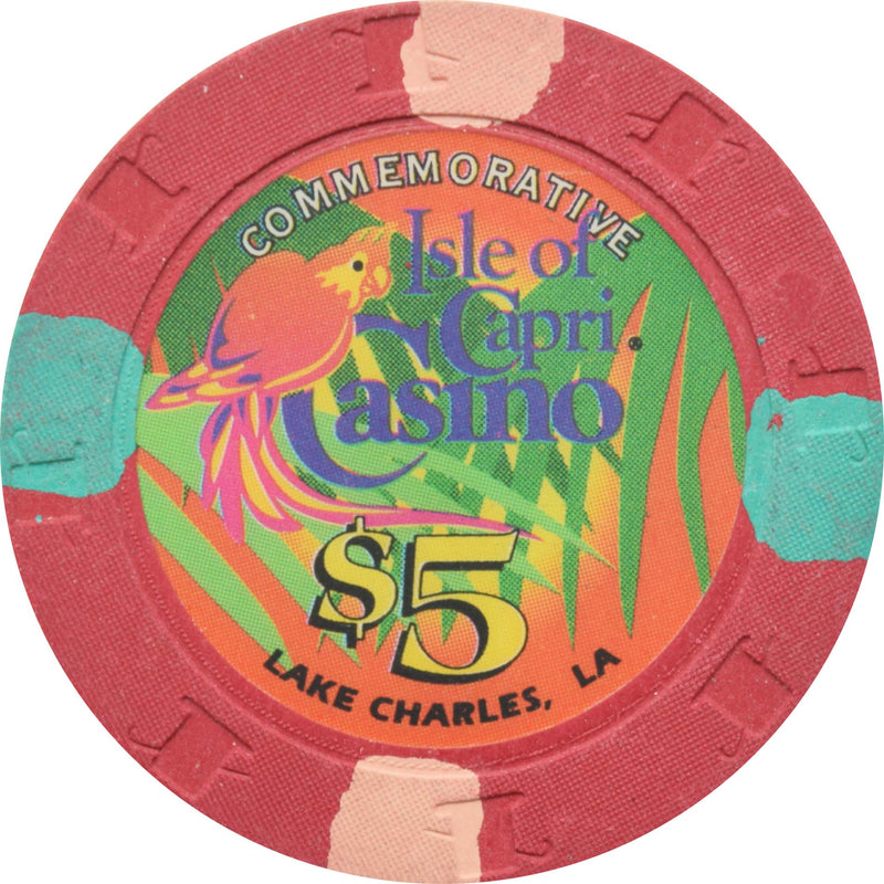 Isle of Capri Casino Lake Charles Louisiana $5 Commemorative Chip