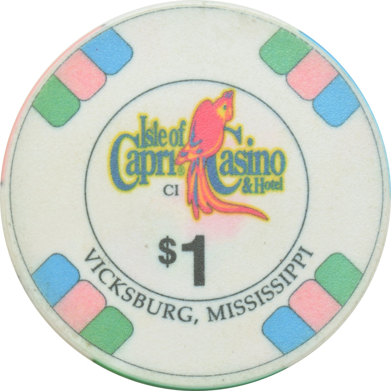 Isle of Capri Casino Vicksburg Mississippi $1 Ceramic Chip