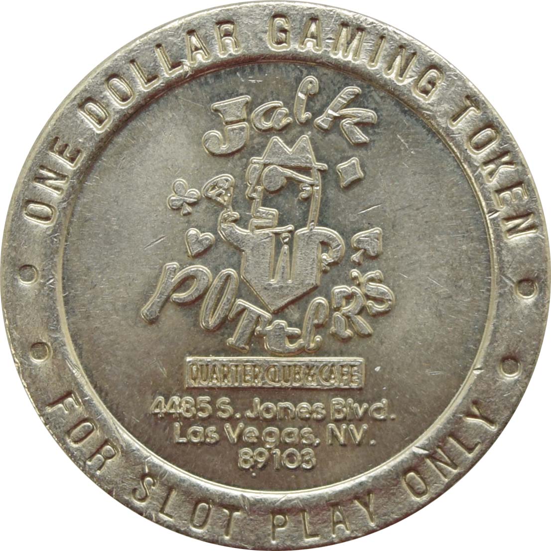 Jack Potter's Quarter Club Casino Las Vegas Nevada $1 Token 1995