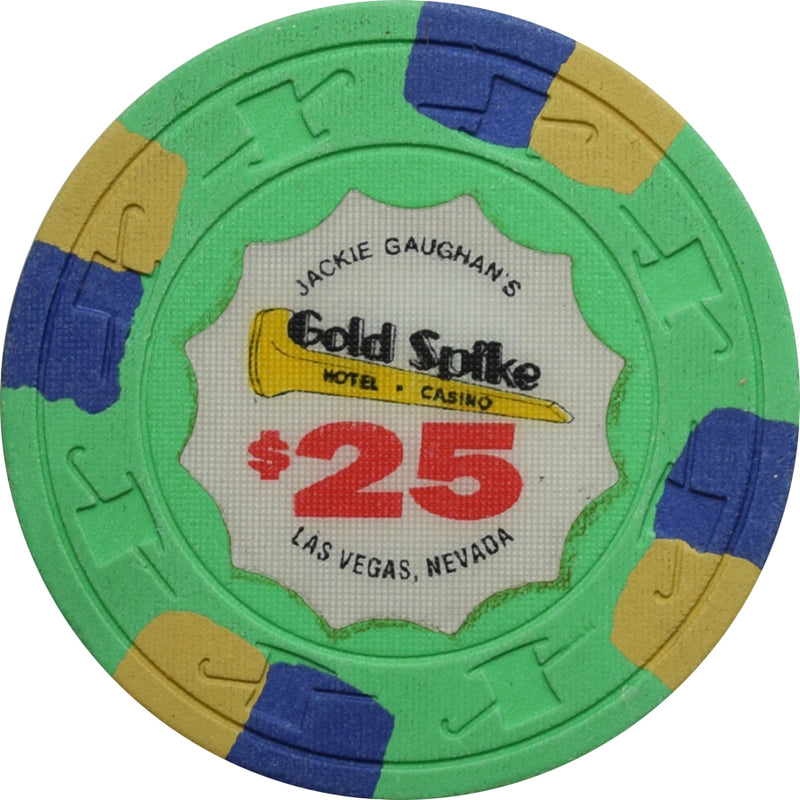 Gold Spike Jackie Gaughan's Casino Las Vegas Nevada $25 Chip 1997