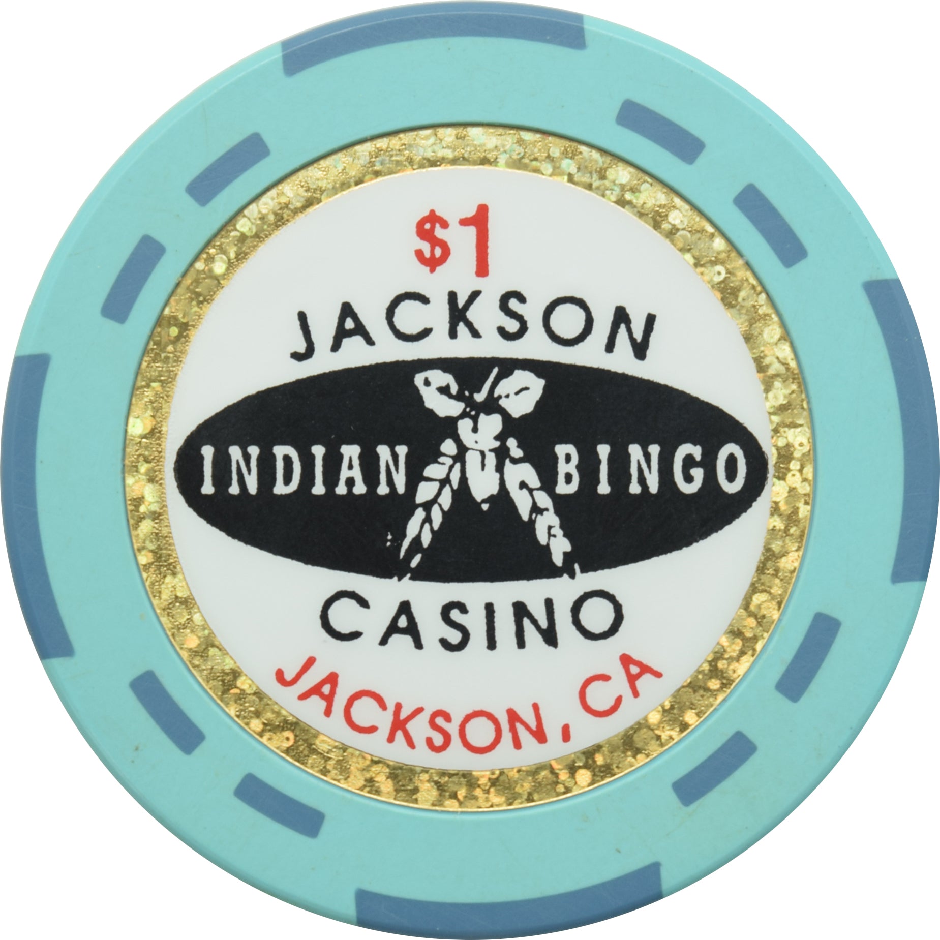 Jackson Rancheria Casino Jackson California $1 Chip