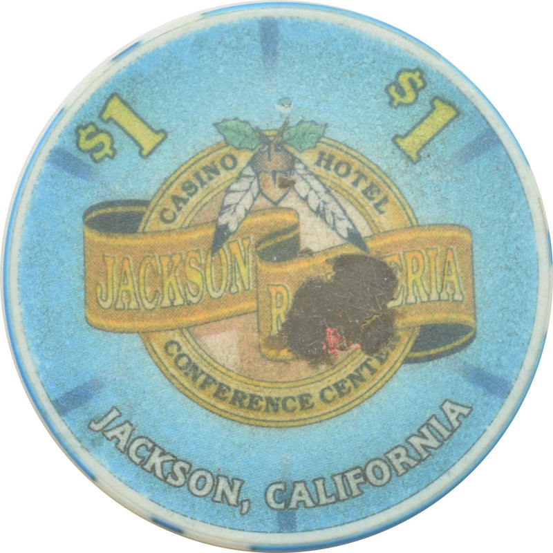 Jackson Rancheria Casino Jackson California $1 Ceramic Chip