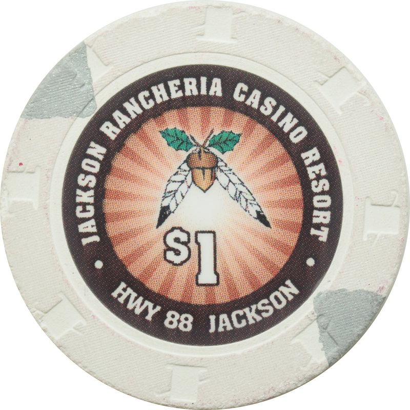 Jackson Rancheria Casino Jackson California $1 RHC Chip