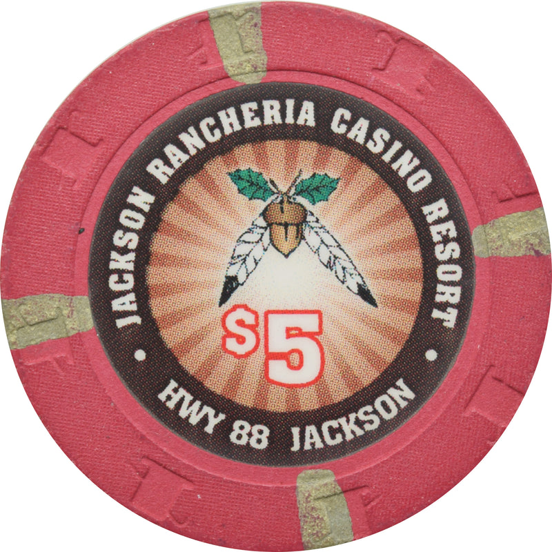 Jackson Rancheria Casino Jackson California $5 RHC Chip