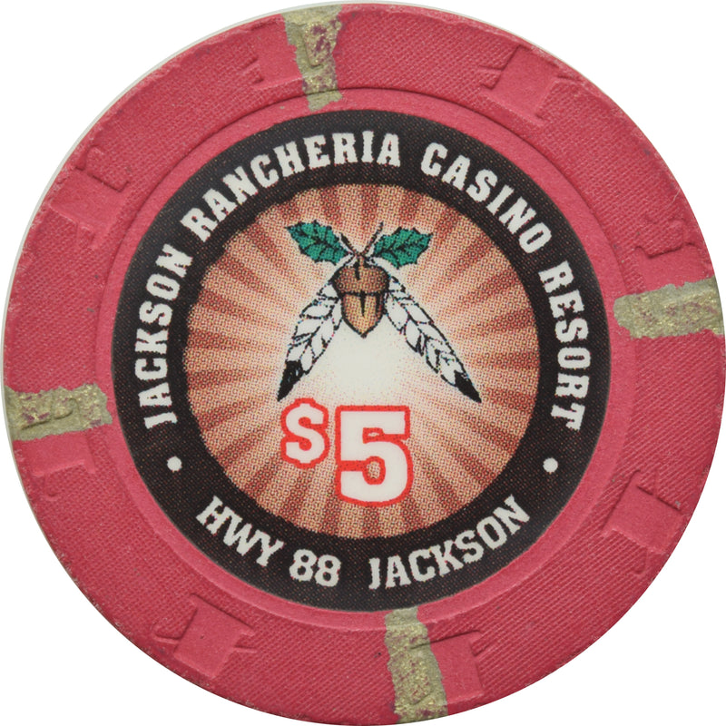 Jackson Rancheria Casino Jackson California $5 RHC Chip