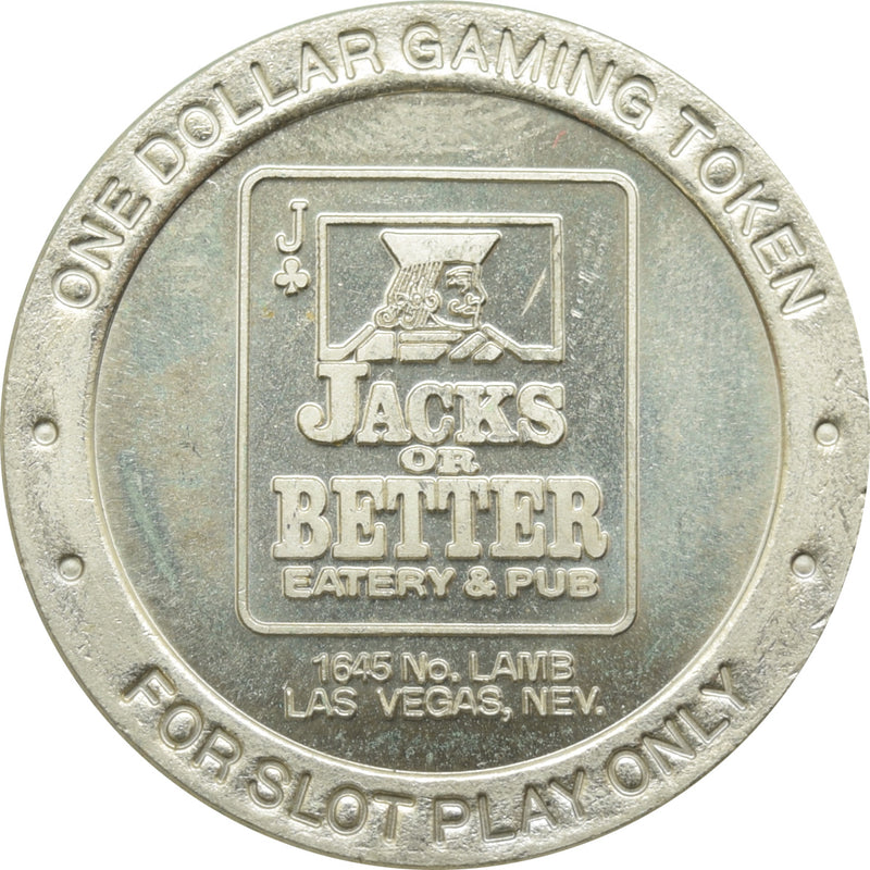 Jacks or Better Eatery & Pub Las Vegas NV $1 Token 1991