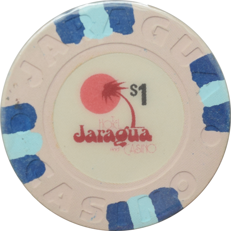 Jaragua Casino Santo Domingo Dominican Republic $1 Blue Edge Spot Chip