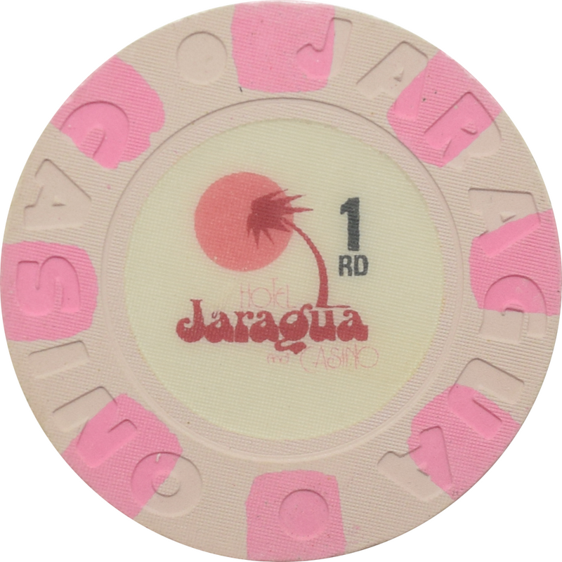 Jaragua Casino Santo Domingo Dominican Republic $1 Pink Edge Spot Chip