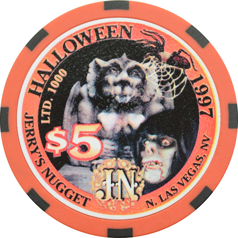 Jerry's Nugget Casino N. Las Vegas Nevada $5 Halloween Chip 1997