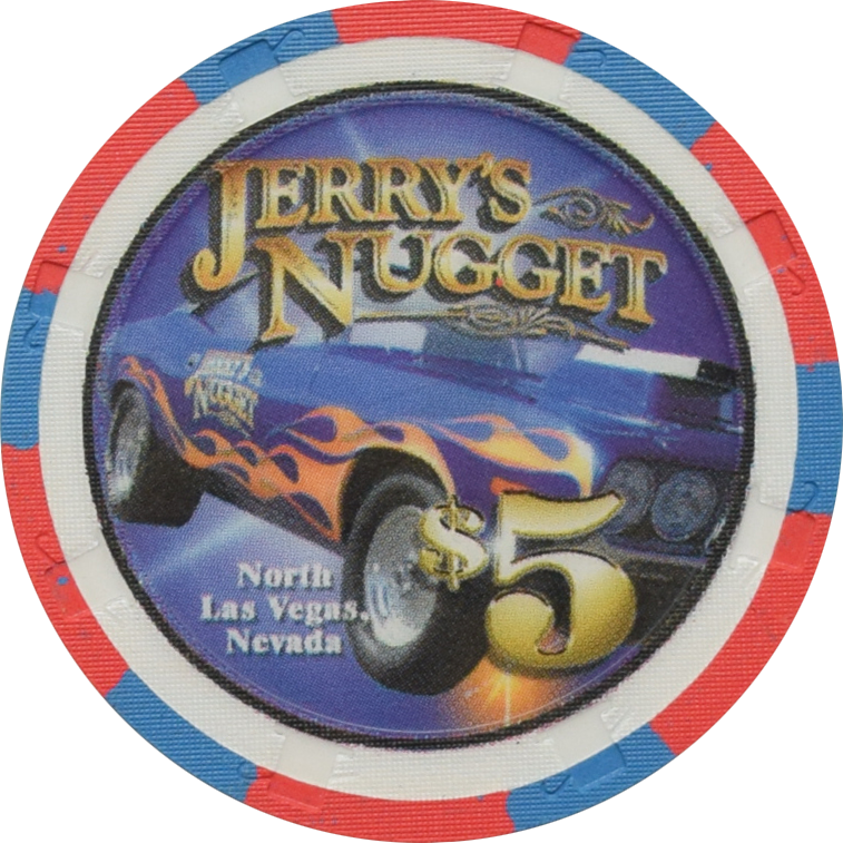 Jerry's Nugget Casino Las Vegas Nevada $5 Street Racer Chip 2002