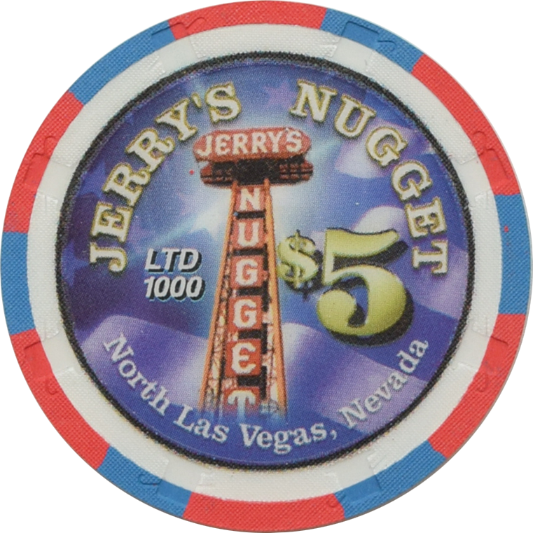 Jerry's Nugget Casino Las Vegas Nevada $5 Street Racer Chip 2002