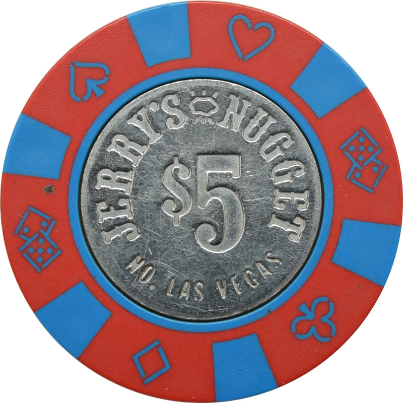 Jerry's Nugget Casino North Las Vegas Nevada $5 Chip 1990