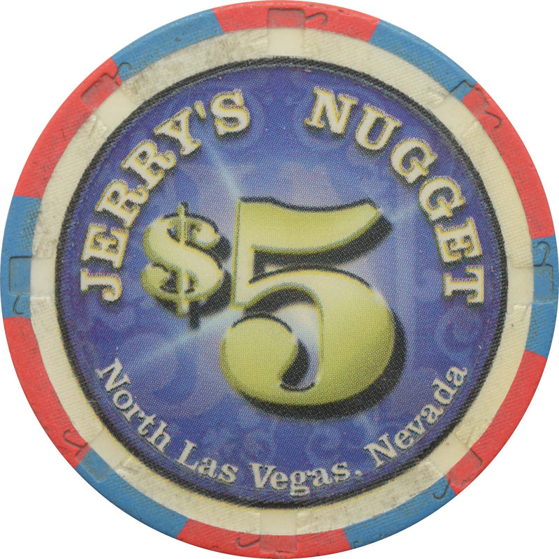 Jerry's Nugget Casino Las Vegas Nevada $5 Chip 2004