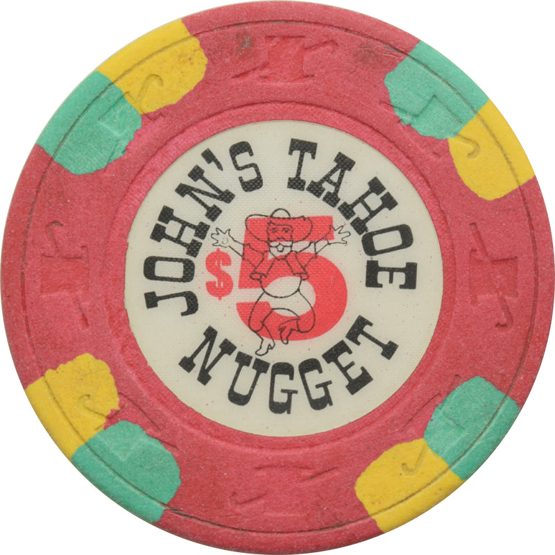 John's Tahoe Nugget Casino Lake Tahoe Nevada $5 Chip 1981