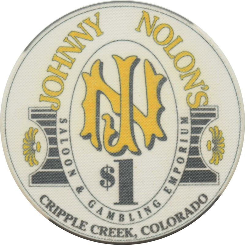 Johnny Nolon's Casino Cripple Creek Colorado $1 Ceramic Chip