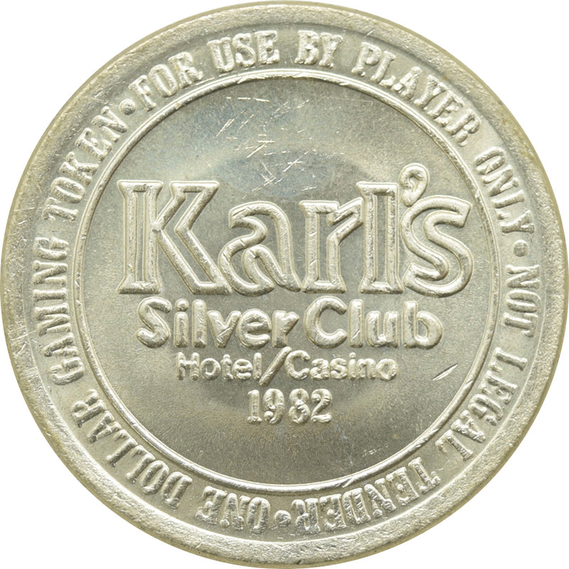 Karl's Silver Club Casino Sparks NV $1 Token 1982