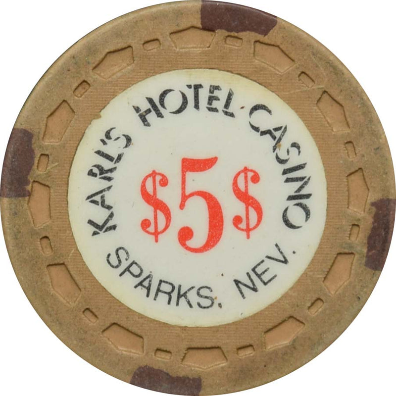 Silver Club (Karl's) Casino Sparks Nevada $5 Chip 1984