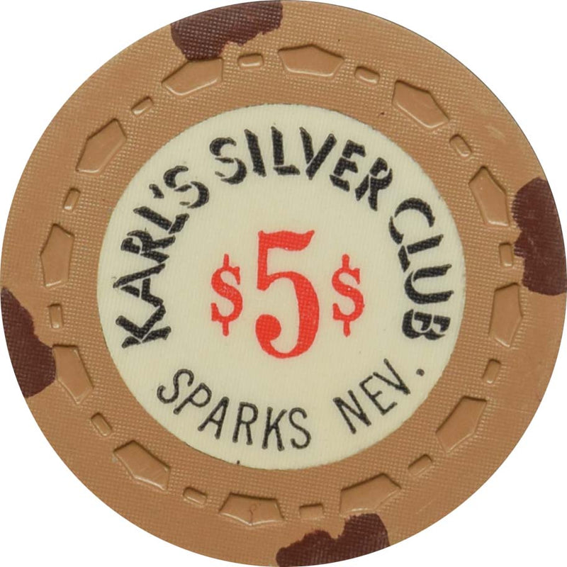 Silver Club (Karl's) Casino Sparks Nevada $5 Chip 1978