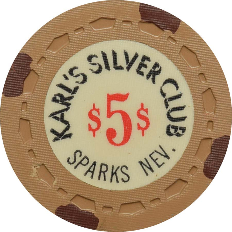 Silver Club (Karl's) Casino Sparks Nevada $5 Chip 1978