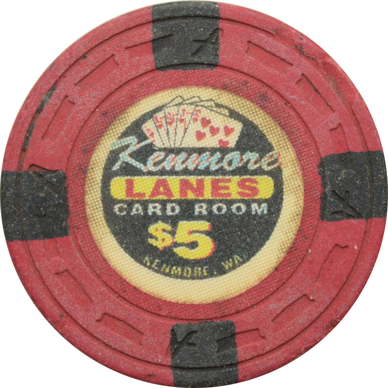 Kenmore Lanes Card Room Casino Kenmore Washington $5 Chip