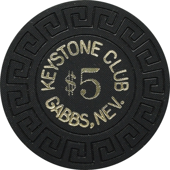 Keystone Club Casino Gabbs Nevada $5 Chip 1963