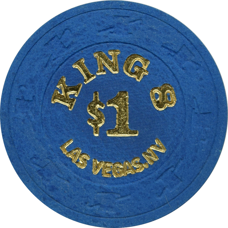 King 8 Casino Las Vegas Nevada $1 Chip 1980s (Solid Blue Large $1)