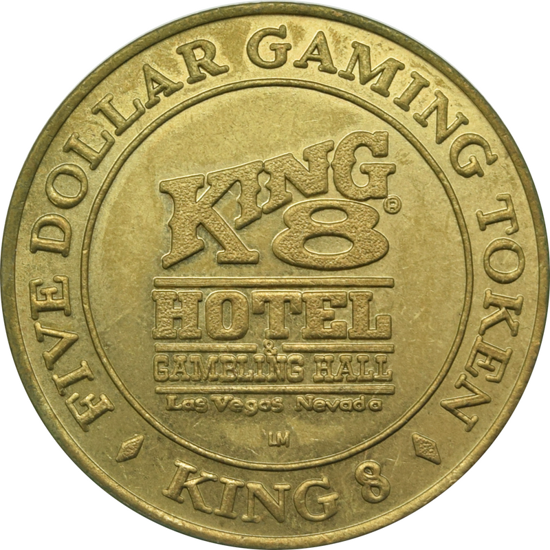 King 8 Casino Las Vegas Nevada $5 Token 1994